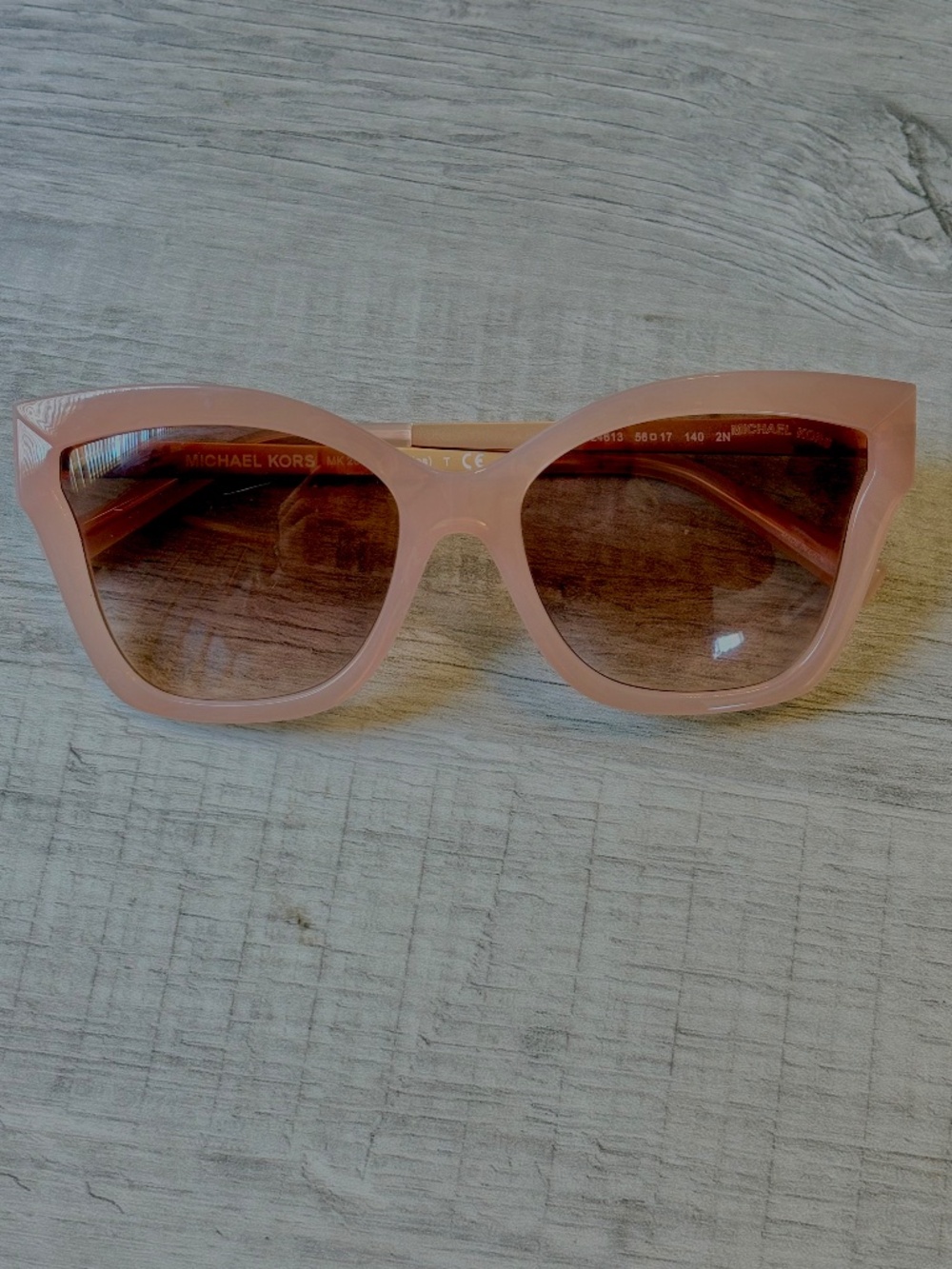 Michael Kors Sunglasses Barbados MK 2072 Cat Eye Milky Baby Pink Blush Read